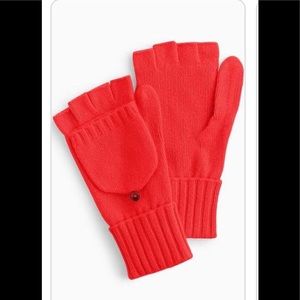 NWT J.Crew Red Fingerless Convertible Mittens